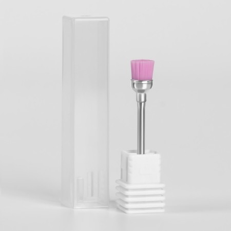 Brush-brush for hardware manicure, in a plastic box, pink color-5