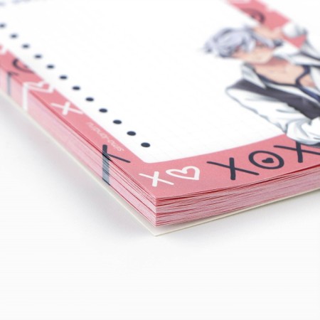 Block of paper with torn sheets of 140 x 80 mm, 50 liters. "Anime guy"-1