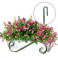 Balcony color stand, 56 × 26 × 20 cm, on the railing 7 cm, metal, green