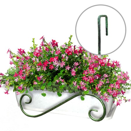 Balcony color stand, 56 × 26 × 20 cm, on the railing 7 cm, metal, green
