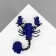 Brooch "Scorpio" rose, blue color in black metal