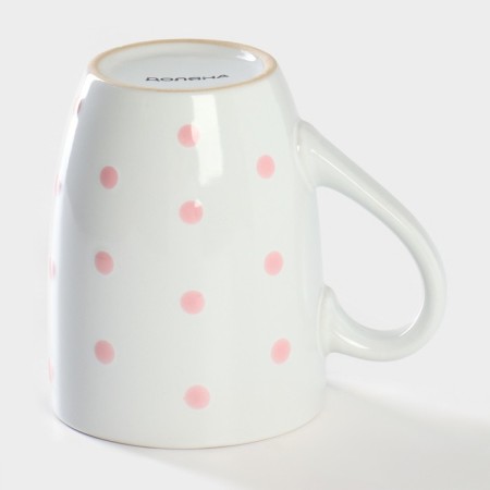 Mug ceramic shares "peas", 340 ml, pink color-2