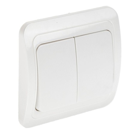 Luazon Lighting "ECB" switch, 10 A, 2 keys, white-1