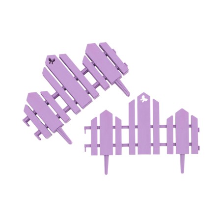 Decorative fence, 25 × 170 cm, 5 sections, plastic, lilac, "wonderful garden"-7
