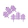 Decorative fence, 25 × 170 cm, 5 sections, plastic, lilac, "wonderful garden"
