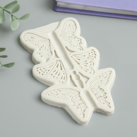 Mold Silicon "Three butterflies" 3 objects 0.6x8x12.5 cm-1
