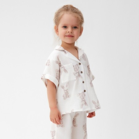 Пижама детская MINAKU "Bunny", цвет белый, рост 116 см-3