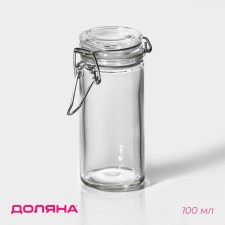Баночка стеклянная для специй с бугельным замком Доляна «Галерея», 100 мл, 6,5×10,6 см