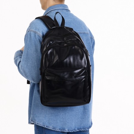 City backpack on a zipper, black color-1
