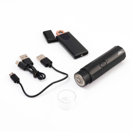 Gift set 2 in 1: Electronic lighter 7.5 x 3 cm, electric shock 9.5 x 2.5 cm-1