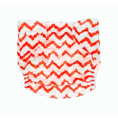 Reusable diaper, "zigzag", red color-1
