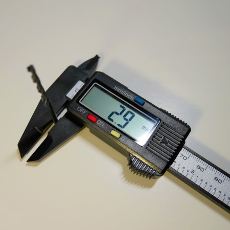 Electronic scrap standard, with a depthmer, plastic, 150 mm-4