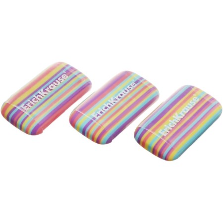ERICHKRAUSE "PASTEL Lines", thermoplastic rubber, soft, 44.3 x 25 x 10 mm, mix-1