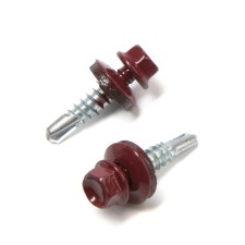 Roofing screws 5.5x25 mm, RAL3005 BORNT color, 200 pcs.