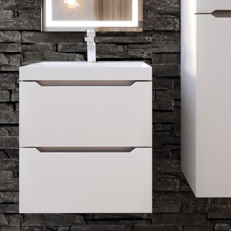 Tumbling under the Uperwood Tanos New, 50 cm, suspended, white sink