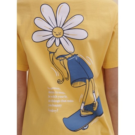 Футболка для девочек, рост 146 см, цвет жёлтый-3