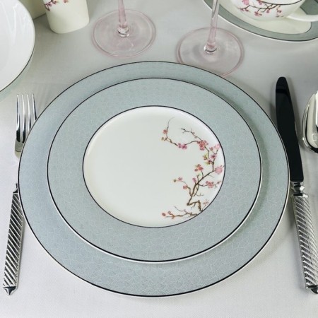 Set of plates Lenardi "Sakura", bone porcelain, d = 21.5 cm, 6 pcs