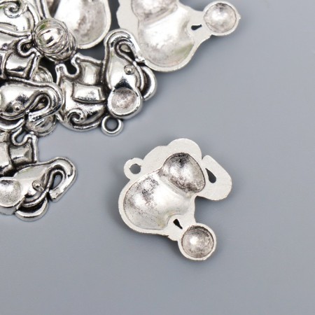 Decor Metal for creativity "Elephant on the Ball" silver 231 1.8x2 cm-1