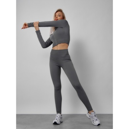 Sports suit female, size 42, dark gray color-12