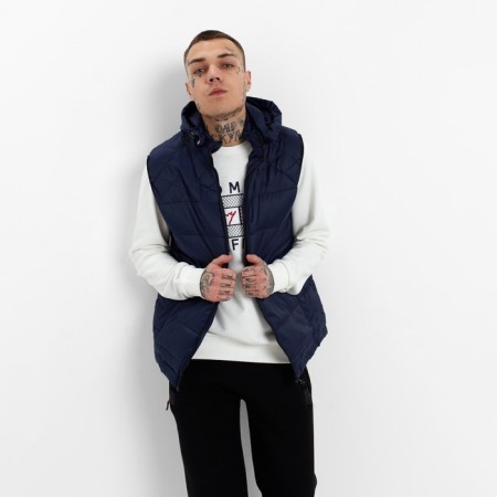 Warm vest of men's, the color is dark blue, size 50-2