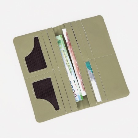 Women's wallet on magnets, green color-3