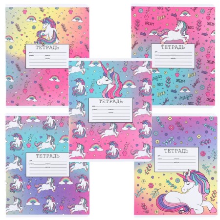 Notebook in a cage 18 sheets, 5 types of mix, cover coated cardboard, Minnie Mouse and unicorn-2