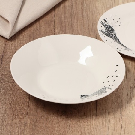 Deep plate ceramic "animals", 20.5 cm, 550 ml, white color-2
