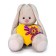 Soft toy "Bunny mi with a heart with a brooch", 23 cm
