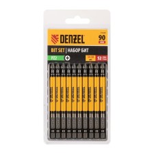 Denzel 11645 bit set, round profile, PZ2 x 90 mm, steel S2, 10 pcs.