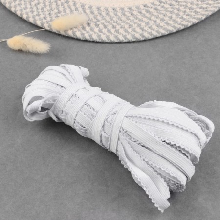 Gum is openwork, 10 mm, 25 m, white color