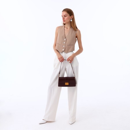 Female bag Textura, average size, brown color-11
