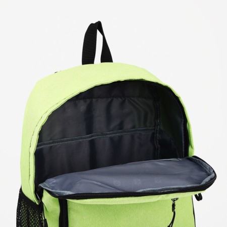 Young backpack from the textiles on lightning, Fulldorn, 3 pockets, green color-3