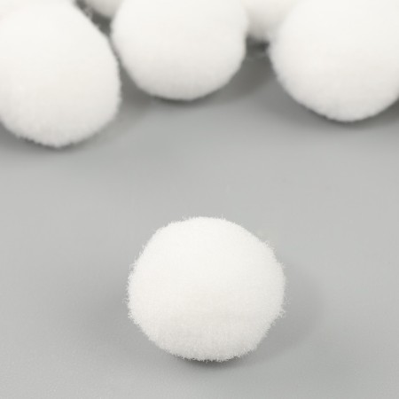 A set of textile details for the decor "bombs" 50 pcs. set, size 1 pc: 1.5 cm, white color-3