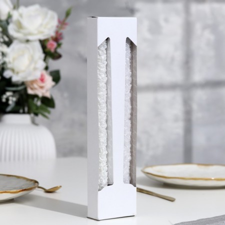 A set of wedding candles in the box "Rose", 27x2.2 cm, white, parental couple-2