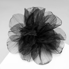 Tekstil “Flower” brooch voluminous, weightless, black color