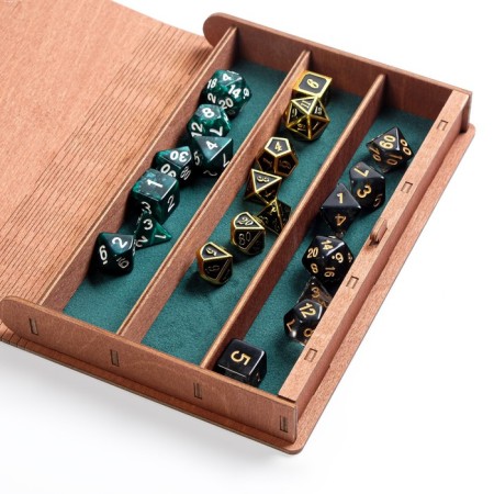 Wooden Cabber for cubes D&D "Coat of arms and dragons"-1