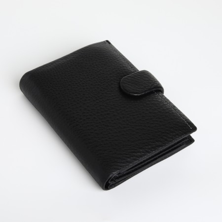 Male purse on 3 in 1 button, department for car documents, passports, black color-2