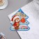 Double mini-postcard "Happy New Year!" glitter, bear, 16.5x10 cm