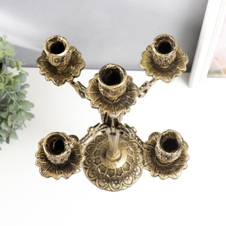 Summary Metal for 5 candles "Royal" Golden Patina 43x29x29 cm-3