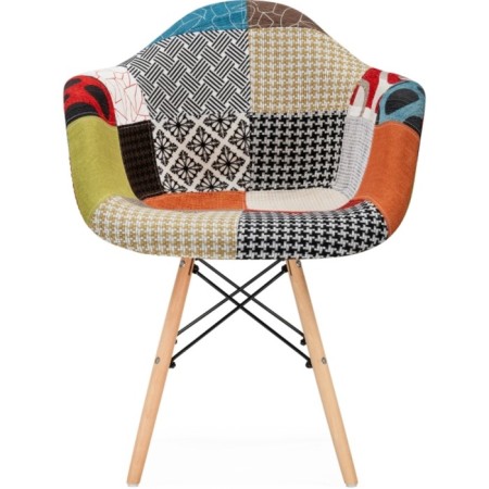 Wooden chair multicolor array of wood/metal/fabric, colored 64x60x83 cm-1