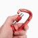 Carabiner with a clutch, 10 x 6 cm, 24 kn, red