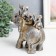Souvenir Polystone "Elephant and three elephants on the back" Light gold 15x8.5x6 cm