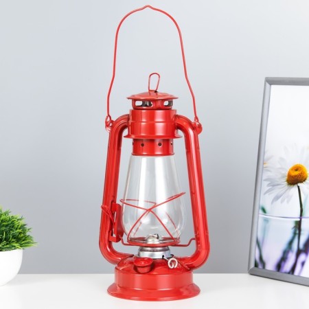 Kerosene lamp decorative red 14x18x30 cm risalux-3