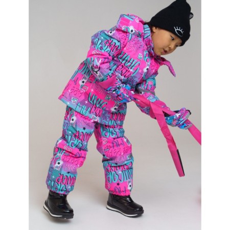 Winter kit for girls: jacket and semi -combineson, height 104 cm-2