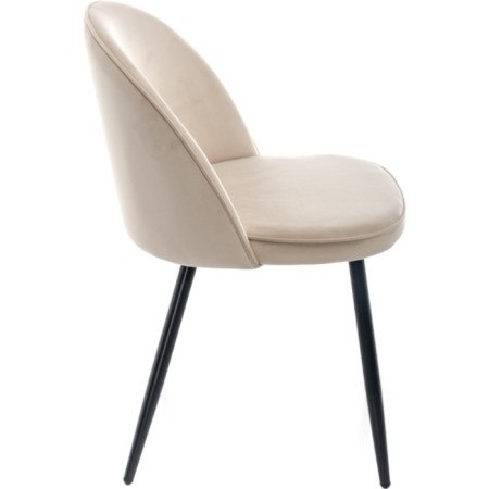Metal frame stool Dodo metal/velor, black/beige 48x54x77 cm-1