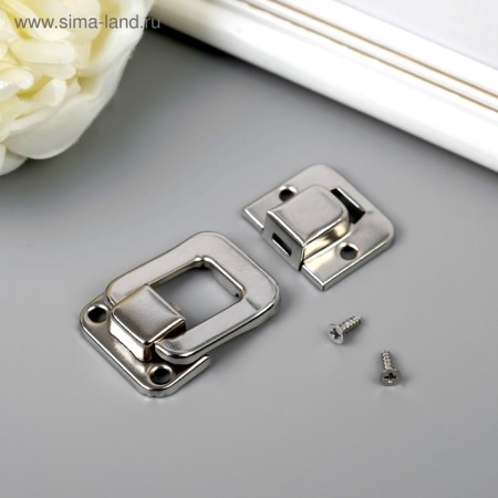 Castle Metal for casket chrome + nails. set 4x2.7 cm-1