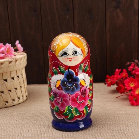Matryoshka 5 puppet "Nastya" chamomile, 17-18cm, manual painting.-3