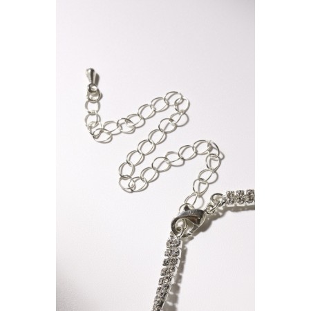 Bracelet with the rhinestones "celebrity", white color in silver, 18 cm-2