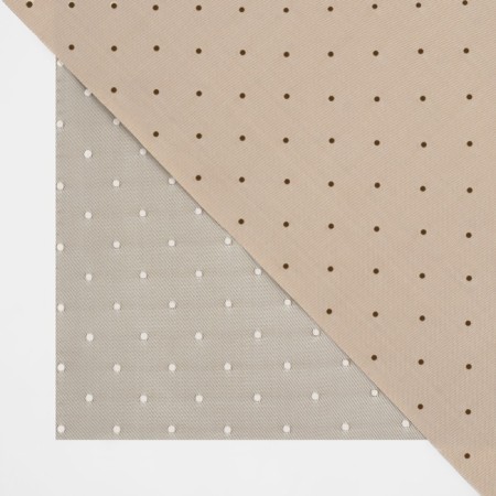 Lining fabric "peas", bilateral, 100 % viscose, 1 × 1.4 m, beige color-2