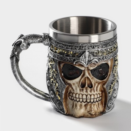 Stainless steel mug "Skull. Halloween ", 400 ml, silver color